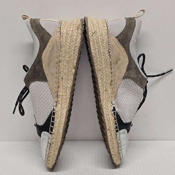 Marc Fisher Janette 4 Silver Leather And Fabric Espadrille Sneakers 9 - Picture 4 of 8